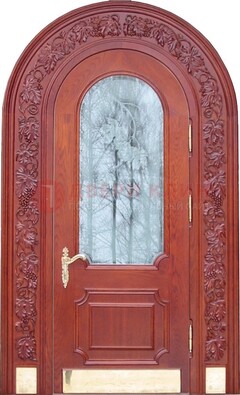 Толстая металлическая арочная дверь со стеклом ДА-20 в Люберцах