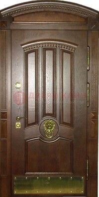 Хорошая стальная арочная дверь с декоративным элементом ДА-23 в Люберцах