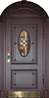 Арочная металлическая дверь с виноритом ДА-38 в Люберцах