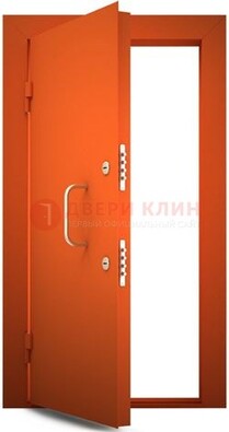 Оранжевая стальная бронированная дверь с нитроэмалью ДБ-2 в Люберцах