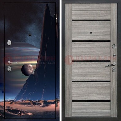 Стальная дверь с фотопечатью космоса ДФ-49 в Люберцах
