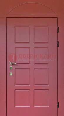 Красная стальная дверь с верхней фрамугой ДФГ-13 в Люберцах