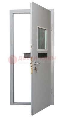 Белая металлическая дверь в кассу ДКС-1 в Люберцах