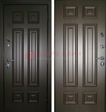 Темная металлическая дверь с МДФ ДМ-136 в квартиру в Люберцах