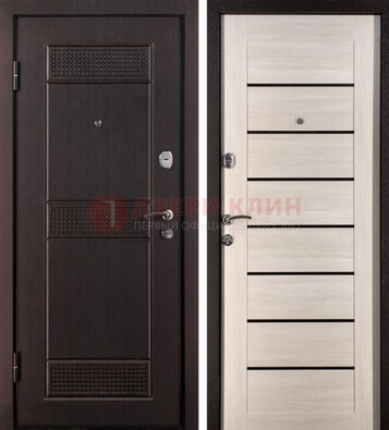Темная стальная дверь с МДФ ДМ-147 для улицы в Люберцах