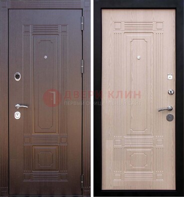 Коричневая входная дверь с МДФ ДМ-173 для кирпичного дома в Люберцах