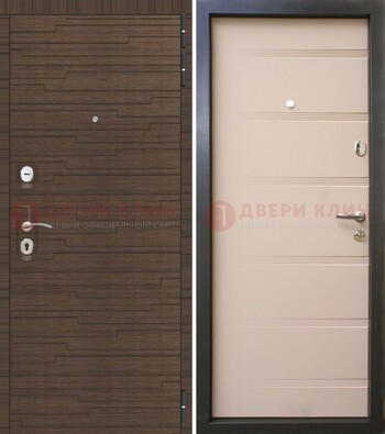 Коричневая  железная дверь c фрезерованной МДФ ДМ-248 в Люберцах