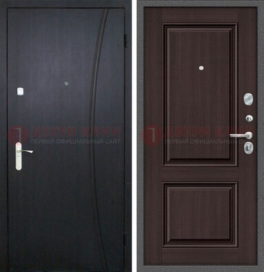 Темная стальная дверь с МДФ панелями ДМ-362 в Люберцах