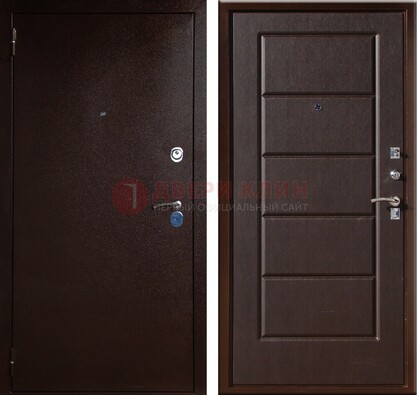 Темная входная дверь с порошковым окрасом ДП-113 в Люберцах