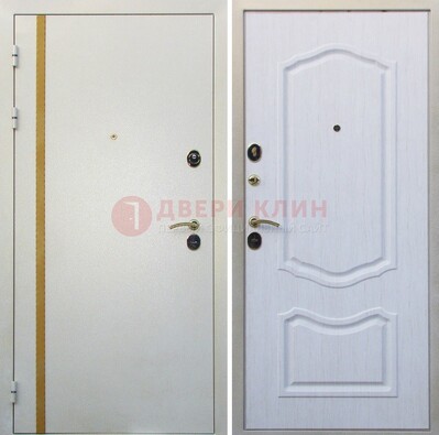 Белая входная дверь с порошковым напылением ДП-136 в Люберцах