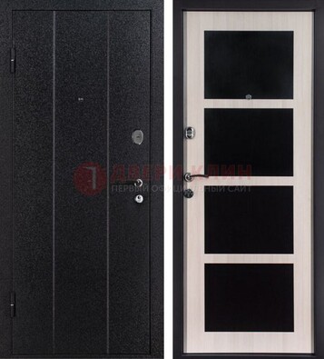 Черная металлическая дверь с порошковым напылением ДП-176 в Люберцах