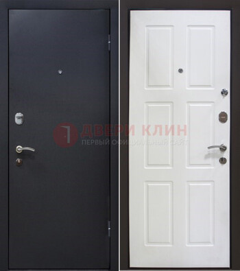Черная металлическая дверь с порошковым покрытием ДП-193 в Люберцах