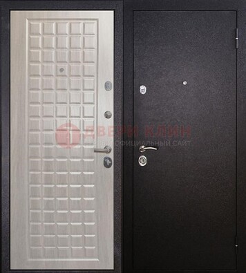 Черная входная дверь с порошковым покрытием ДП-206 в Люберцах