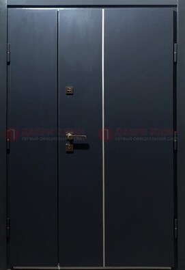 Темная металлическая дверь с порошковым покрытием ДП-220 в Люберцах
