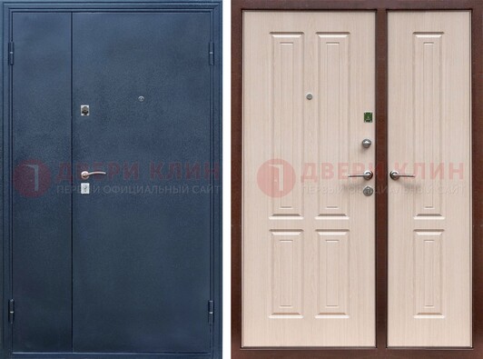 Двустворчатая стальная дверь с порошковым напылением и МДФ ДП-239 в Люберцах