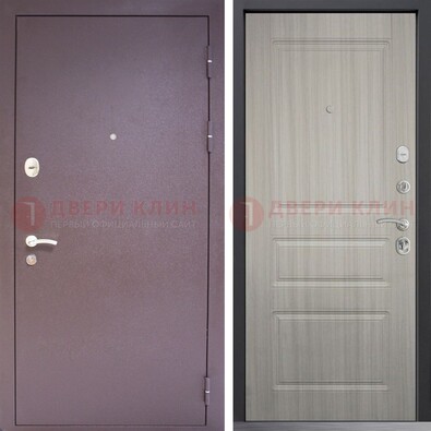 Темная стальная дверь с порошковым окрасом и МДФ ДП-310 в Люберцах