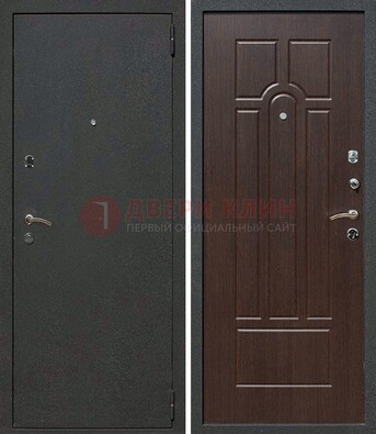 Черная металлическая дверь с порошковым окрасом ДП-47 в Люберцах