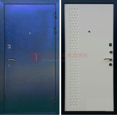 Синяя железная дверь с порошковым напылением ДП-49 в Люберцах