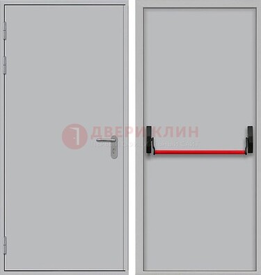 Белая металлическая противопожарная дверь с длинной ручкой ДПП-14 в Люберцах