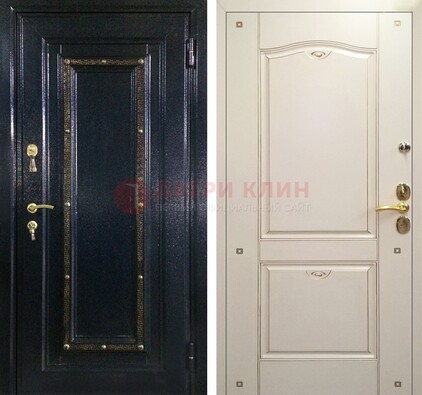 Парадная дверь с золотистым декором ДПР-3 в квартиру в Люберцах