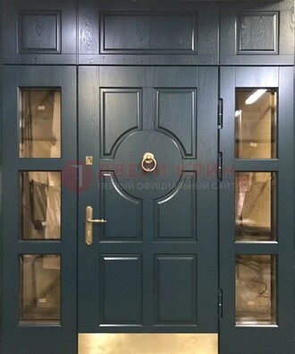 Стальная парадная дверь ДПР-64 со стеклопакетом в Люберцах