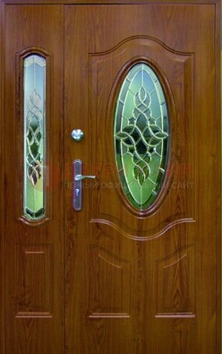 Парадная дверь со стеклянными вставками ДПР-73 для дома в Люберцах