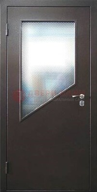Стальная дверь со стеклом ДС-5 в кирпичный коттедж в Люберцах