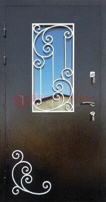 Входная дверь Порошок со стеклом и ковкой ДСК-278 в Люберцах