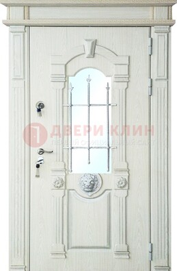 Герметичная входная дверь со стеклом и ковкой с украшением ДСК-64 в Люберцах