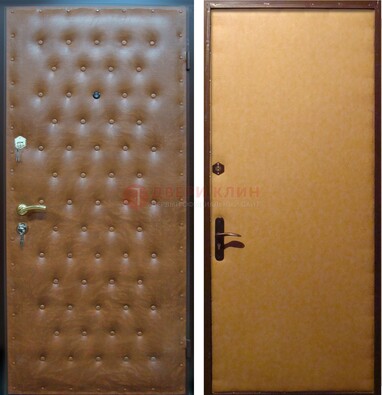 Желтая железная дверь с винилискожей ДВ-2 в Люберцах
