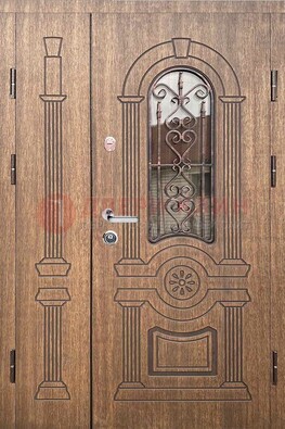 Железная классическая дверь с терморазрывом и рисунком ДВТ-77 в Люберцах