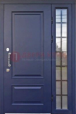 Синяя дверь с виноритом и стеклянными вставками  ДВТ-79 в Люберцах