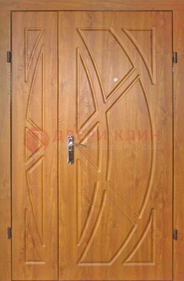 Полуторная металлическая дверь с МДФ золотой дуб ПЛ-17 в Люберцах